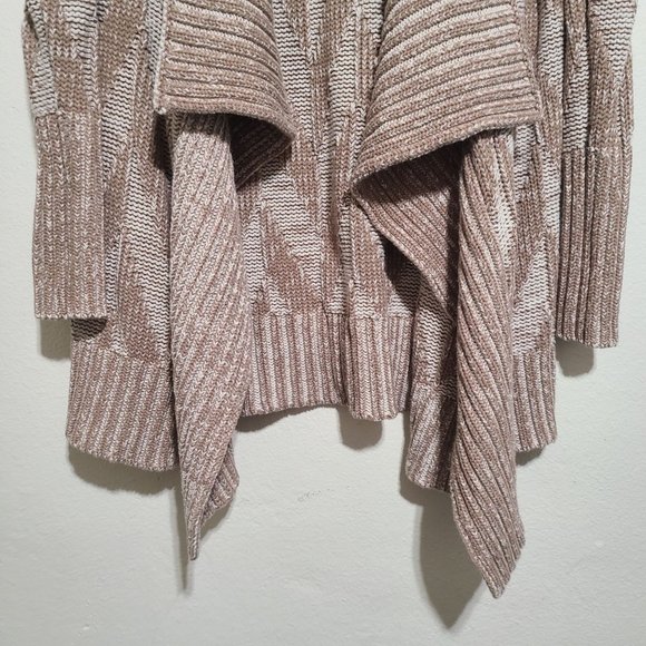 Staring At Stars Open Front Waterfall Boho Drapey Cardigan Size M Beige - Picture 3 of 5